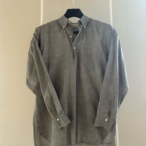 Gray cotton Men's Button-Up Shirt